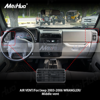 Grille d'aération de voiture Meihua ABS finition mate pour Jeep Wrangler TJ 2003-2006, remplacement de la climatisation du tableau de bord