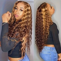 200% densité 13x6 HD dentelle avant perruques Hair12A pré-plumé point culminant sans colle vague de corps Ombre sans colle perruque gingembre Orange cheveux