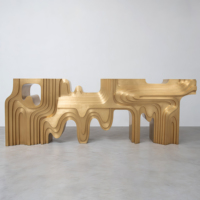 Console moderne en bois massif, couleur et taille personnalisables, meubles de salon, sculpture d'art pour la maison, décoration design