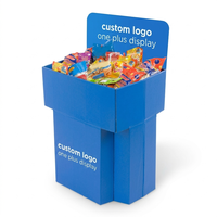 Présentoir en carton ondulé personnalisé, bacs hexagonaux empilables en papier pour la promotion de snacks et bonbons en supermarché