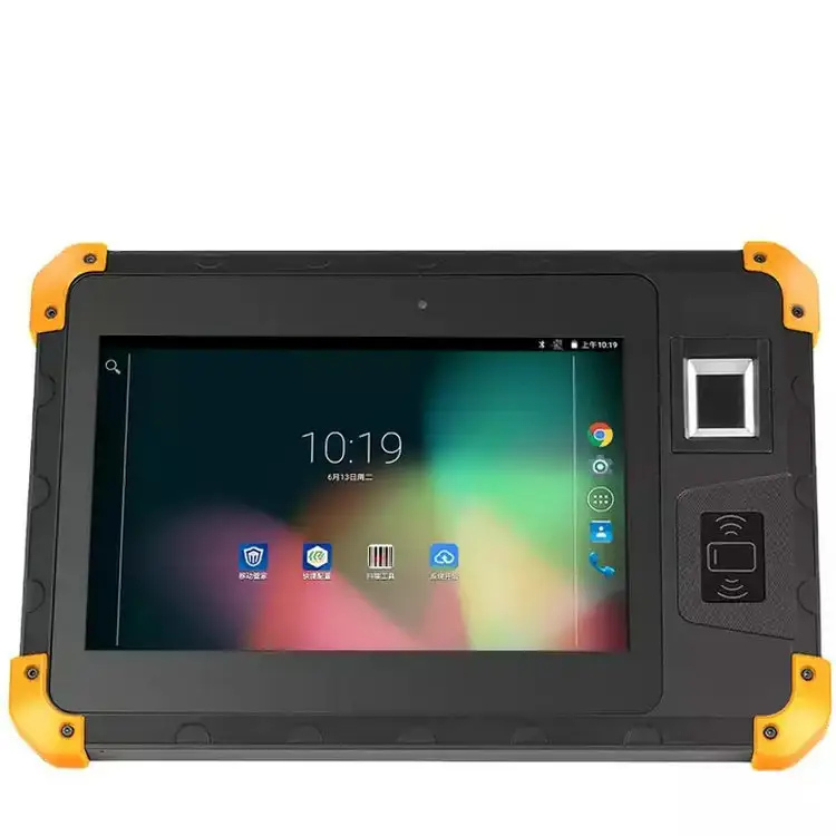 Tableta PC Industrial de 8 pulgadas, dispositivo con Android 9,0, 2GB de RAM, 16GB de ROM, huella dactilar, 3,7 v, 10000mAh, resistente, con escáner 2D QR