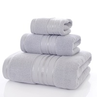 Luxury 3-Piece 100% Cotton Towel Set Bath Towel Hand Towel Washcloth Ultra Soft Highly Absorbent Thick Plush Bathroom Gift Set