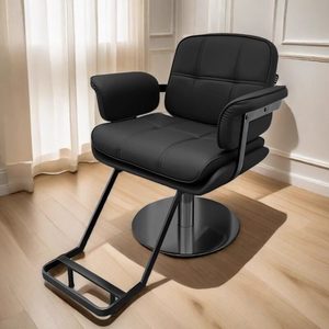 Modern PU Leather Barber Chair Hydraulic Salon Styling Chair Swivel Hairdressing Seat with <b>Footrest</b> - Product Image 1