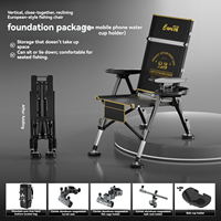 Chaise de camping pliable avec sac de rangement latéral et seau isotherme, chaise de loisirs portable pour le camping, les pique-niques et la randonnée