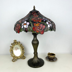LongHuiJing 16 Inch Stained Glass Multicolored Eco-Friendly Flexible Dome Shade AC E26 Mediterranean Table Lamp - Product Image 2