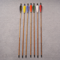 Flèche en bambou naturel de 80/85 cm pour arcs de chasse, flèche en bambou DIY avec plume de dinde de 5 pouces pour le tir