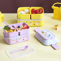Boîte à lunch PP 5 compartiments, anti-fuite, sans BPA, boîte à lunch bento pour enfants, vente en gros