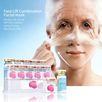 Kit de soin visage au sérum solvant et poudre lyophilisée - Essence de collagène et peptides anti-âge, liftant et raffermissant pour usage domestique et professionnel en spa