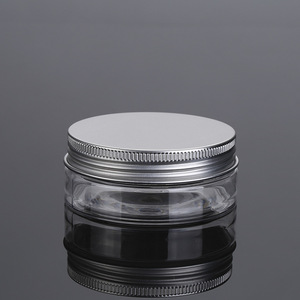 Transparent Pet <b>Plastic</b> <b>Jar</b> 70mm Diameter 30mm Height Aluminum Cap Wide Mouth Cosmetic Packaging Container - Product Image 1