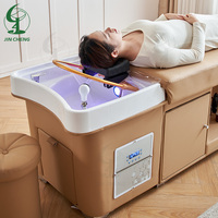 Fauteuil de lavage de cheveux LED Jincheng pour salon de coiffure avec casier, lit de spa japonais pour la tête