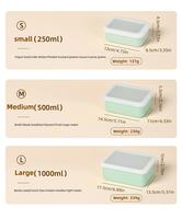 Boîte à lunch en silicone pur, grande capacité, 3 pièces empilables, anti-fuite, sans BPA, avec couvercle compatible micro-ondes, pour le stockage des aliments des enfants, vente en gros