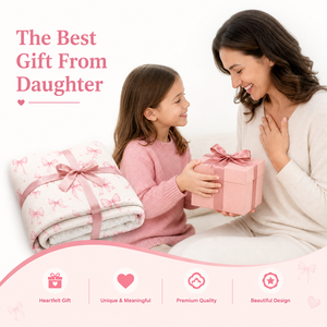 Manta de Sherpa Personalizada con Lazo Rosa Suave, 50x60, Diseño de Lazo en Acuarela, Doble Capa de Franela y Felpa, Acogedora para Sofá o Cama - Product Image 4