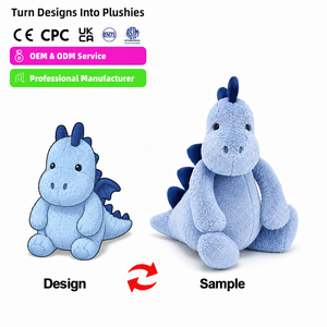 Peluche personnalisée <span class=keywords><strong>JellyCat</strong></span> Triceratops, rembourrée en coton PP, brodée, unisexe, 5-7 ans, cadeau d'anniversaire pour enfants, 23 cm - Product Image 1