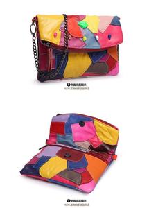 Bolsos de Mensajero con Diseño de Calavera, Bolsos de Hombro de Cuero con Parches, Estilo Retro, Cadena de Lujo, Bolsos Cruzados para Mujer A-2628 - Product Image 3