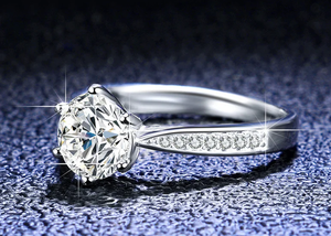 <span class=keywords><strong>GICA</strong></span> GEMA S925 แหวนเงินสเตอร์ลิง 1 กะรัตสุภาพสตรีรอบหกแฉก Moissanite หรูหราหมั้นและเครื่องประดับงานแต่งงานแหวน - Product Image 4