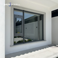 Fenêtre à battant en aluminium étanche, triple vitrage avec moustiquaire, directement de l'usine, pour projets de villas