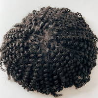 100% vierge non traitée à la main nature durable cheveux patch systèmes de remplacement pièces mono base afro style noir toupet pour hommes