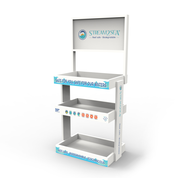 Customized Countertop Wooden Display Stand Display Case Retail Makeup Display Ideas for Skin Care Products — view 6