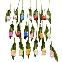 Bouquet de tulipes artificielles en PU au toucher réel, 36 cm, bouquet de fleurs artificielles modernes pour la décoration de mariage, de la maison et des tables