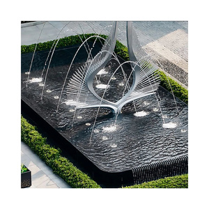 <span class=keywords><strong>Fontaine</strong></span> interactive <span class=keywords><strong>lumineuse</strong></span> d'extérieur en forme d'arche, décorée pour mariage, avec fontaines dansantes en acier inoxydable - Product Image 3