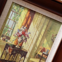 Tableau mural vintage sur toile, paysages européens, fleurs, style shabby chic, décoration murale en bois pour mariage et maison
