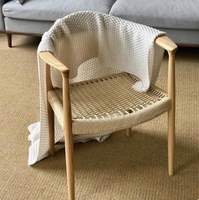 Chaise de Président de Haute Qualité avec Corde Tressée, Noyer Antique & Bois Gris Moderne Chaise de Salle à Manger pour Salle à Manger et Parcs