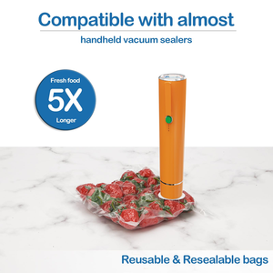 Valve d'air pour sac sous vide alimentaire transparent avec fermeture éclair supérieure gaufrée - Product Image 3
