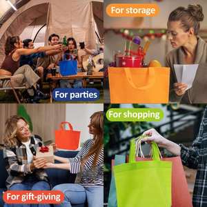 Bolsa de Tela No Tejida Reciclada y Reutilizable con Logotipo Personalizado para Regalos de Fiesta de Cumpleaños, Bolsa de Dulces Arcoíris - Product Image 4