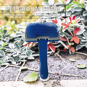 Herramientas de Aseo para Mascotas Ecológicas y Grandes, Peine Autolimpiante Profesional para Eliminar el Pelo y la Muda con Mango de ABS - Product Image 2