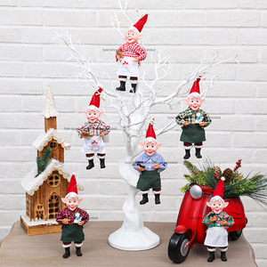 SOTE Nouveauté 25 CM Pendentif garçon Petit lutin <span class=keywords><strong>fée</strong></span> avec bonhomme de neige Nouvel An Plastique + Polyester Ornements d'arbre - Product Image 3