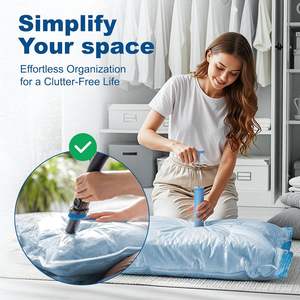 Sacs de rangement en plastique épais réutilisables, sacs sous vide <span class=keywords><strong>jumbo</strong></span> personnalisés, PA PE, pour vêtements, oreillers, couettes, organisation de la maison - Product Image 6