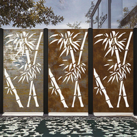 Panneau décoratif en acier Corten découpé au laser, style Art déco, pour cloisonnement mural, décoration de bureau, patio extérieur et jardin