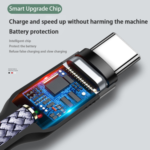 Kabel Data pengisian daya cepat, kabel USB tipe-c, anyaman nilon, kabel Data pengisian daya cepat untuk iPhone dan earphone kompatibel dengan perangkat iOS - Product Image 4
