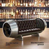 Canapé en cuir véritable avec rivet en aluminium de style industriel Mobilier design personnalisé pour bar à whisky Maison Meubles en cuir véritable
