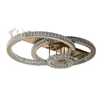 Plafonnier LED moderne, simple et luxueux en acier inoxydable et cristal, super lumineux pour chambre principale et salle à manger