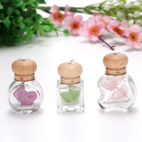Couvercle en bois 6ml avec clip vide couleur claire carré rond forme de pomme verre voiture parfum parfum bouteille évent