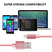 Harga Grosir Kabel Data Pengisian Daya USB Micro Nylon Kepang 3ft untuk Kamera & Ponsel Android
