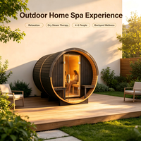 Cabine de sauna circulaire extérieure pour jardin et resort, 1800x2100mm, en bois de cèdre, de pruche et d'épicéa, grande cabine de sauna