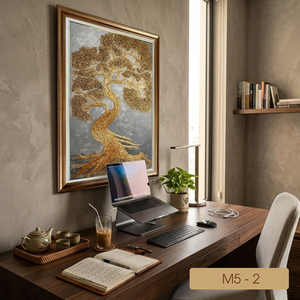 Cuadro Decorativo de Pared con Relieve Chapado en Oro Hecho a Mano, Diseño Artístico para el Hogar, Fabricante Vietnamita, Proveedor OEM ODM, Modelo MV5-2, Tamaño 40x60 cm - Product Image 4