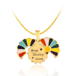 Collana con Ciondolo a Margherita in Acciaio Inossidabile Apribile per Incisione, Disponibile in Oro e Altri Colori, Vendita all'Ingrosso - Product Image 3