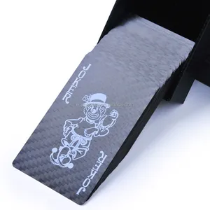 Custom Double Sided Waterproof Carbon Fiber Black Poker Playing Cards
