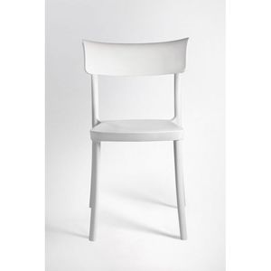Sedia impilabile in polipropilene bianco di lusso SARETINA 18 pezzi con Design costante per bar e ristoranti 1 ° scelta - Product Image 3