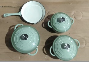 Ensemble de 4 ustensiles de cuisson de luxe en <span class=keywords><strong>fonte</strong></span> <span class=keywords><strong>émaillée</strong></span> antiadhésifs, comprenant une casserole, fabrication chinoise, pour la fête du Ramadan - Product Image 6