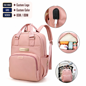 Borsa a Tracolla Grande Capacità Impermeabile con Cerniera, Zaino da Viaggio Multifunzione per Pannolini con USB - Product Image 1