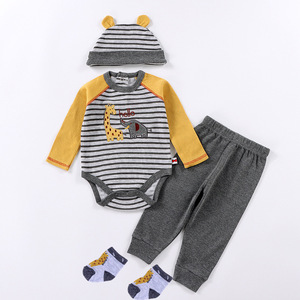 Vente chaude nouveau-né vêtements garçons filles avec bandeau chaussettes vêtements manches longues body vêtements pour bébés coffrets cadeaux - Product Image 4