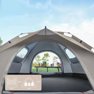 Tente Oxford automatique à ouverture rapide, quatre saisons, couleur crème, imperméable, 2-<span class=keywords><strong>3</strong></span> personnes, grand espace, une chambre, camping en plein air - Product Image 2