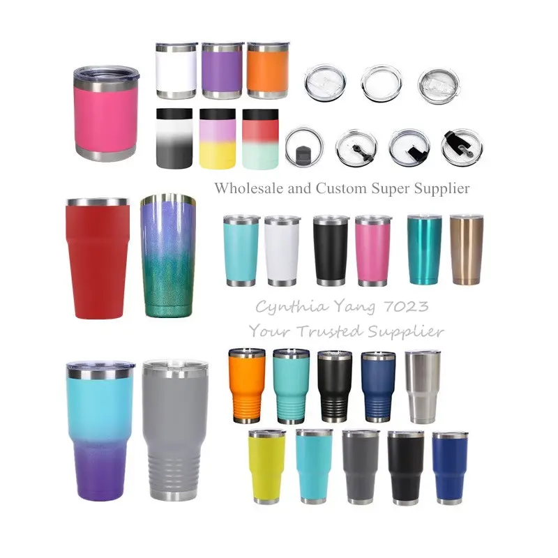 Wholesale Bulk yet cooler tumbler 10oz 12oz 16oz 26oz 20oz 30oz 40oz stainless steel insulated travel mug vaso cool tumblers