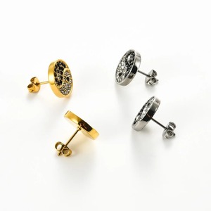 1 paire de boucles d'oreilles ethniques Ying Yang Taichi en acier inoxydable, argent, or, noir, cadeau de mariage - Product Image 5