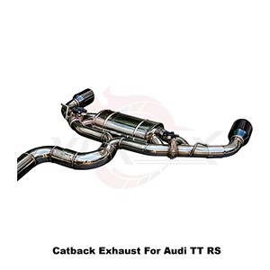 Échappement Catback en acier inoxydable Vortex Sport Sound Tuning avec soupape électronique compatible Audi TT RS à sortie simple - Product Image 5