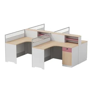 定制模块化多座木制工作站家具套装花式电脑办公桌员工办公桌